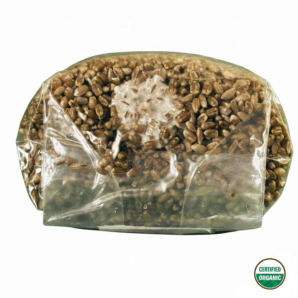 Myco-Markdown:  Sterilized Rye Berry Spawn Bag - 1lb. Bag