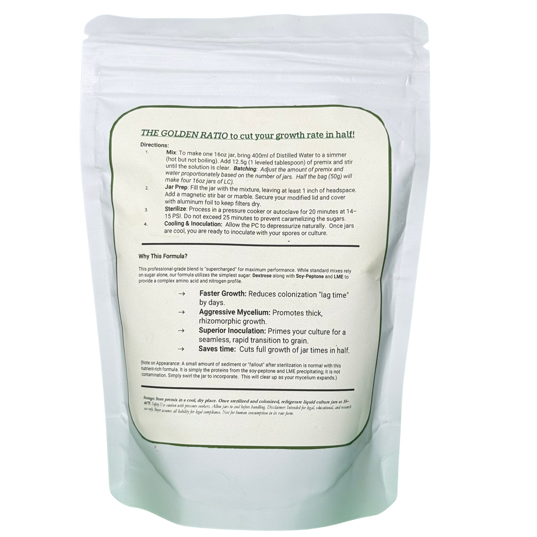 Professional Liquid Culture Premix  - 100g Pouch