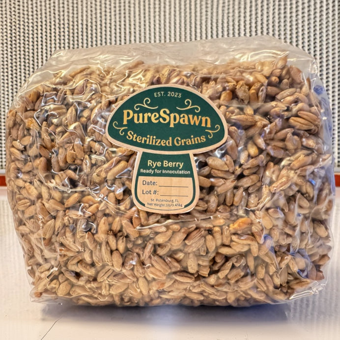Premium Rye Berry Spawn Bag - Sterilized Grains for Mushroom Cultivation