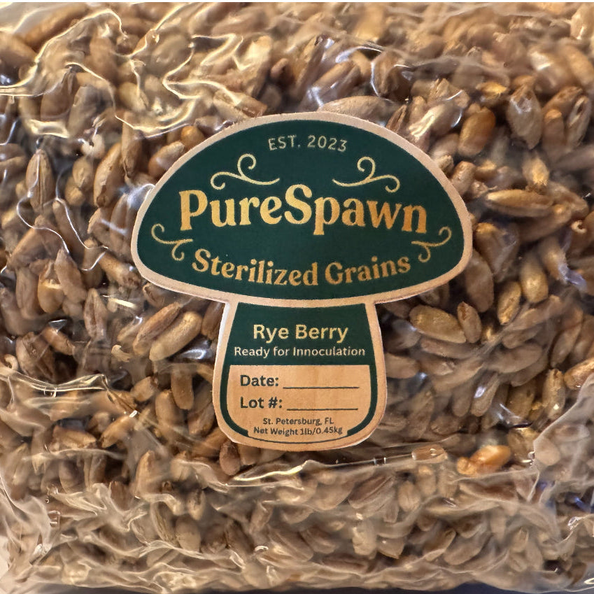 Premium Rye Berry Spawn Bag - Sterilized Grains for Mushroom Cultivation