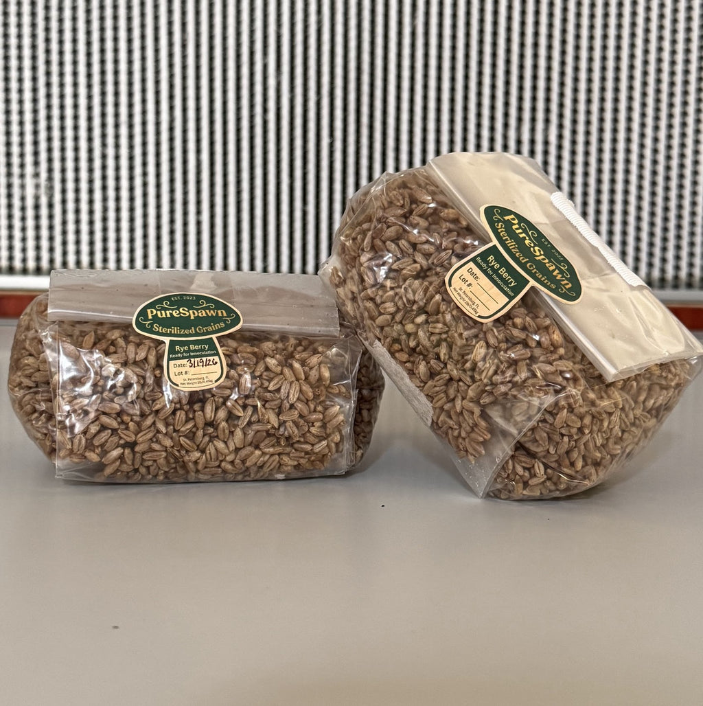 Premium Rye Berry Spawn Bag - Sterilized Grains for Mushroom Cultivation