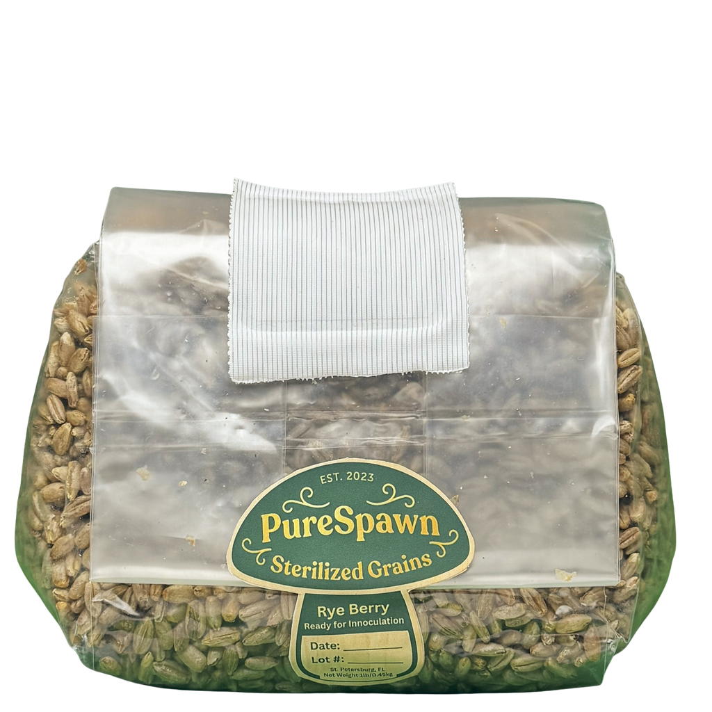 Premium Rye Berry Spawn Bag - Sterilized Grains for Mushroom Cultivation